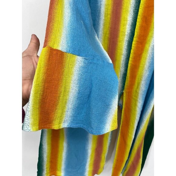 BCBGENERATION WOMEN'S STRIP COVER UP KIMONO BELL SLEEVE SIZE XL FRONT TIE - Picture 6 of 6